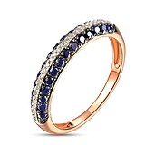 Женское золотое кольцо с бриллиантами и сапфирами, 1541606