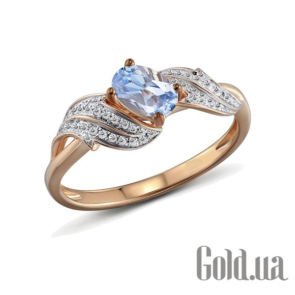 

Кольцо Lurie Jewelry, Женское золотое кольцо с бриллиантами и топазом, 17.5