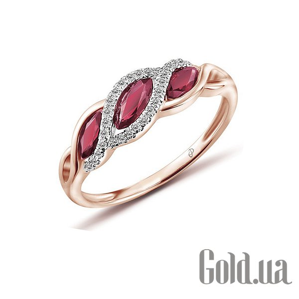 

Кольцо Lurie Jewelry, Женское золотое кольцо с бриллиантами и рубинами, 18