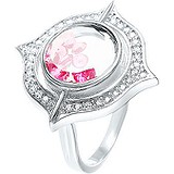 Женское серебряное кольцо с ювелирным стеклом и куб. циркониями, 1609702