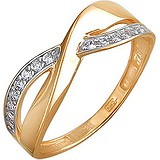 Женское золотое кольцо с куб. циркониями, 1614054