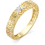 Женское золотое кольцо с бриллиантом, 1615334