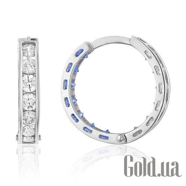 

Серьги-кольца Украина, Золотые серьги с Swarovski Zirconia