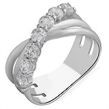 Женское серебряное кольцо с куб. циркониями, 1664742