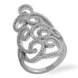 Женское серебряное кольцо с куб. циркониями, 1665254