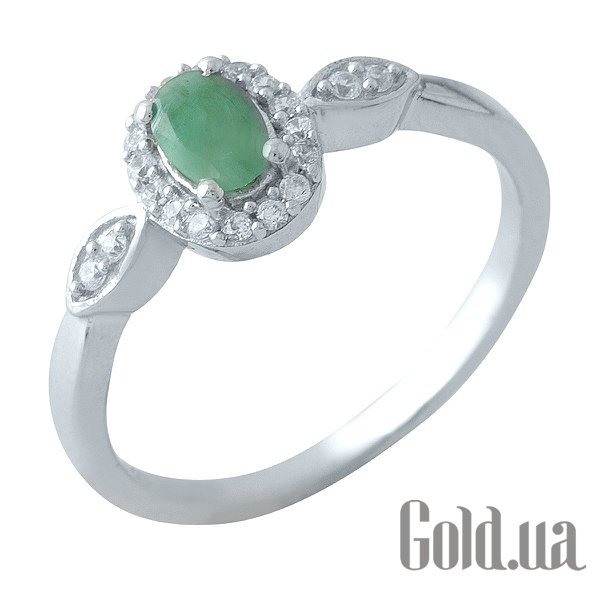 

Женские кольца Fresh Jewelry, Женское серебряное кольцо с изумрудом и куб. циркониями, 17