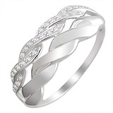 Женское серебряное кольцо с куб. циркониями, 1614055