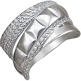 Женское серебряное кольцо с куб. циркониями, 1615335