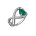 Женское серебряное кольцо с агатом и куб. циркониями - фото 1