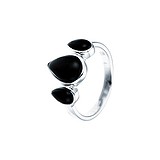 Женское серебряное кольцо с ониксами, 1645287