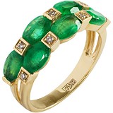 Женское золотое кольцо с изумрудами и бриллиантами, 1672935