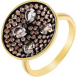 Женское золотое кольцо с бриллиантами и аметистами, 1673447