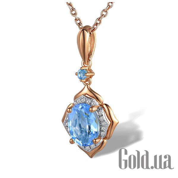

Женский кулон Lurie Jewelry, Золотой кулон с бриллиантами и топазами
