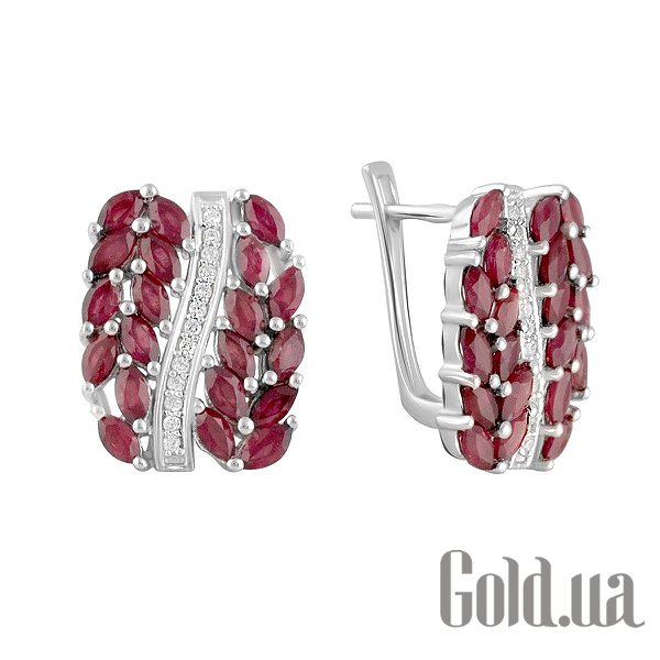 

Серьги Fresh Jewelry, Серебряные серьги с куб. циркониями и рубинами