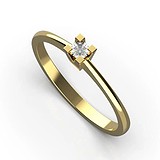 Золотое кольцо с бриллиантом, 1768935