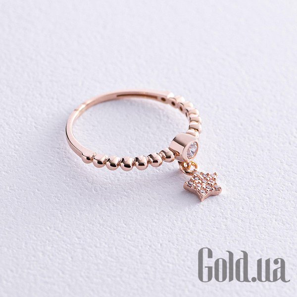 

Кольцо Украина, Женское золотое кольцо с куб. циркониями, 18