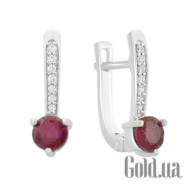

Серьги Fresh Jewelry, Серебряные серьги с куб. циркониями и рубинами