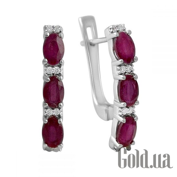 

Серьги Fresh Jewelry, Серебряные серьги с куб. циркониями и рубинами