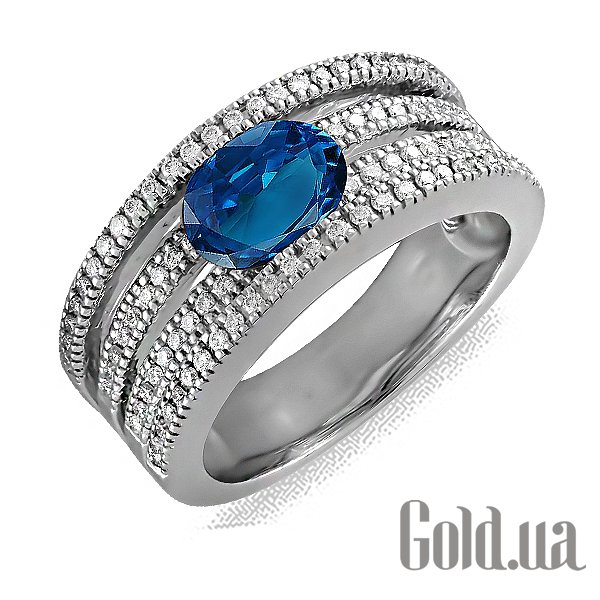 

Кольцо Lurie Jewelry, Женское золотое кольцо с бриллиантами и сапфиром, 17.5