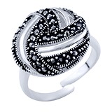 Женское серебряное кольцо с марказитами, 1357544