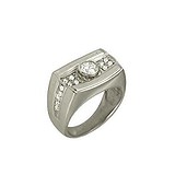 Мужское серебряное кольцо с куб. циркониями, 1514216
