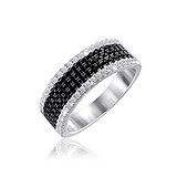 Серебряное обручальное кольцо с куб. циркониями (КК2ФО/261), фотографии