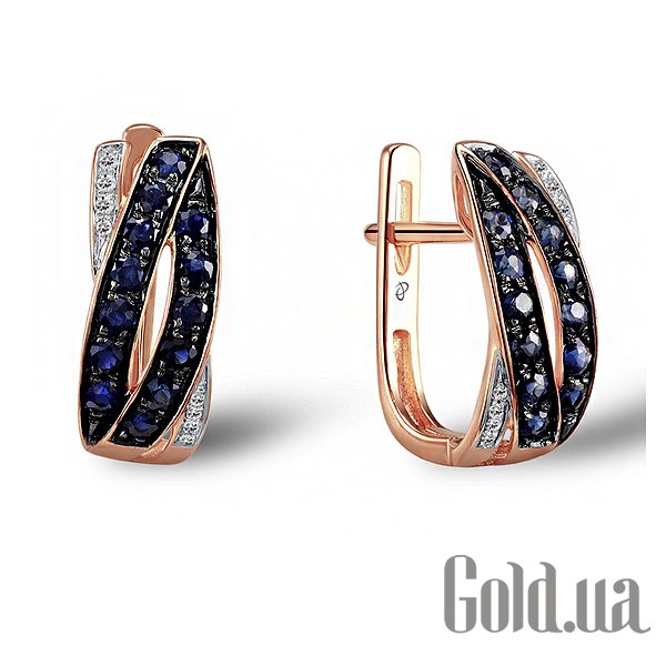 

Серьги Lurie Jewelry, Золотые серьги с бриллиантами и сапфирами
