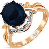 Женское золотое кольцо с бриллиантами и сапфиром, 1555944