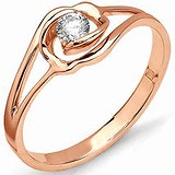 Золотое кольцо с бриллиантом, 1605608