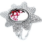 Женское серебряное кольцо с ювелирным стеклом и куб. циркониями, 1609704