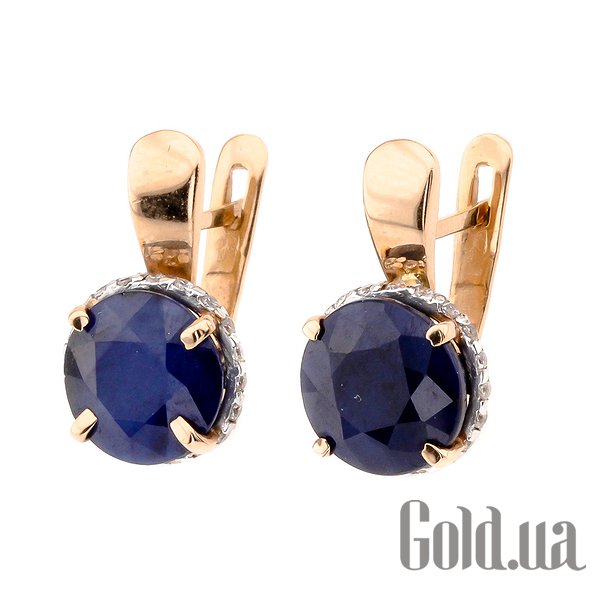 

Серьги Украина, Золотые серьги с сапфирами и куб. циркониями