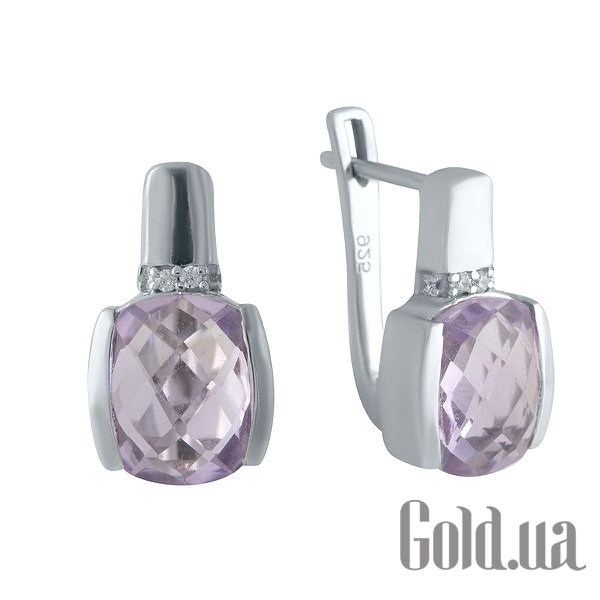 

Серьги Fresh Jewelry, Серебряные серьги с куб. циркониями и аметистами