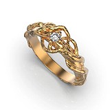 Женское золотое кольцо с бриллиантом, 1768168
