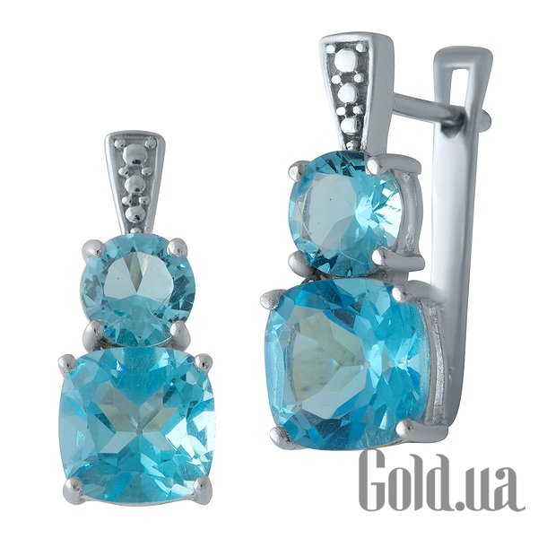 

Серьги Fresh Jewelry, Серебряные серьги с синт. аквамаринами