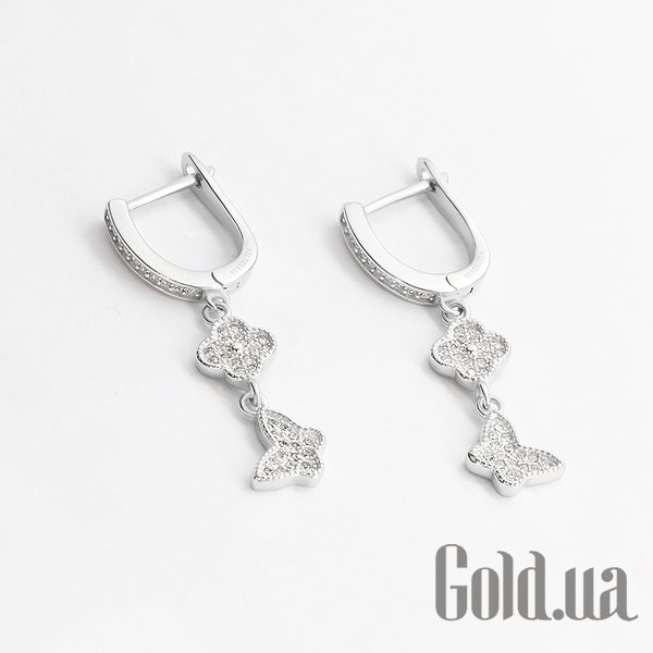 

Серьги с подвесками Silvex925, Серебряные серьги с куб. циркониями