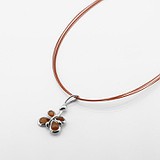 Серебряный кулон со шнурком с янтерем, 1796840