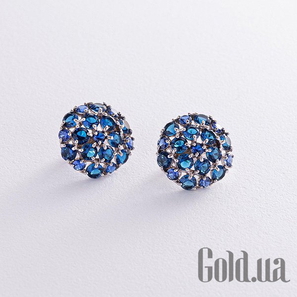 

Серьги Украина, Серебряные серьги с куб. циркониями