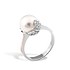 Женское серебряное кольцо с искусств. жемчугом и куб. циркониями в позолоте - фото 1