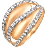 Женское золотое кольцо с куб. циркониями, 1614057