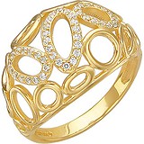 Женское золотое кольцо с куб. циркониями, 1615593