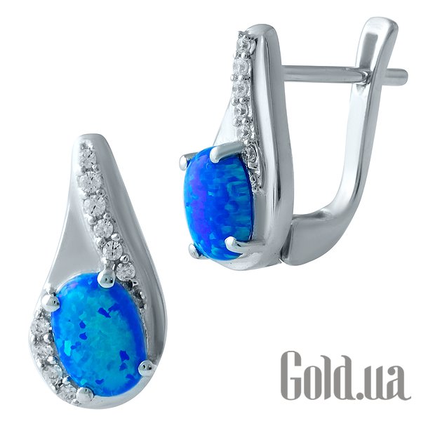 

Серьги Fresh Jewelry, Серебряные серьги с опалами и куб. циркониями