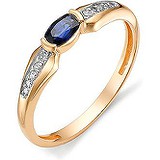 Женское золотое кольцо с бриллиантами и сапфиром, 1637865