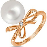 Женское золотое кольцо с бриллиантом и культив. жемчугом, 1639913