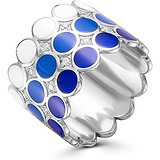 Женское серебряное кольцо с куб. циркониями и эмалью, 1646313