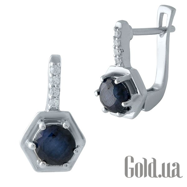 

Серьги Fresh Jewelry, Серебряные серьги с сапфирами и куб. циркониями