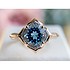 Женское золотое кольцо с бриллиантами и топазом - фото 4