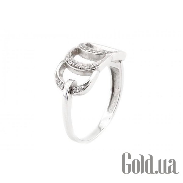 

Кольцо Украина, Женское золотое кольцо с куб. циркониями, 18