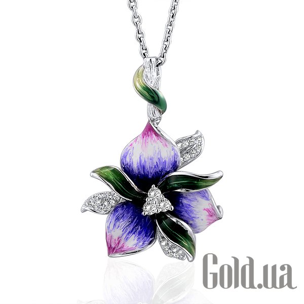 

Женские кулоны Lurie Jewelry, Серебряный кулон с куб. циркониями и эмалью