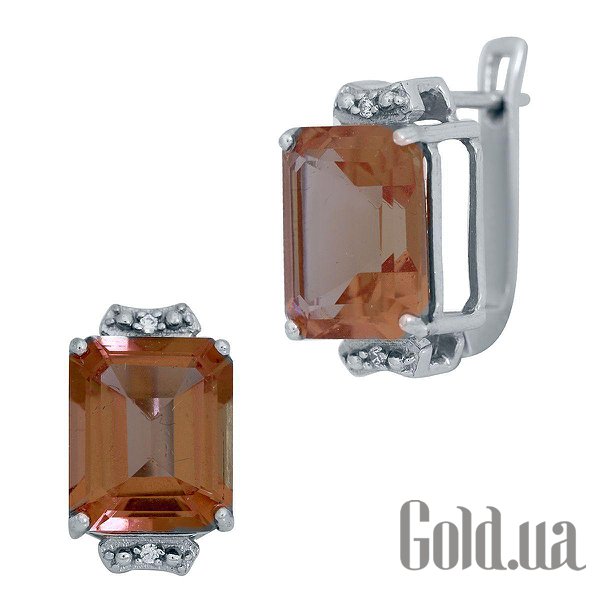 

Серьги Fresh Jewelry, Серебряные серьги с султанитами и куб. циркониями