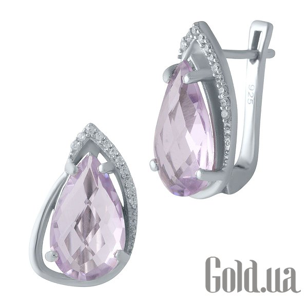 

Серьги Fresh Jewelry, Серебряные серьги с куб. циркониями и аметистами